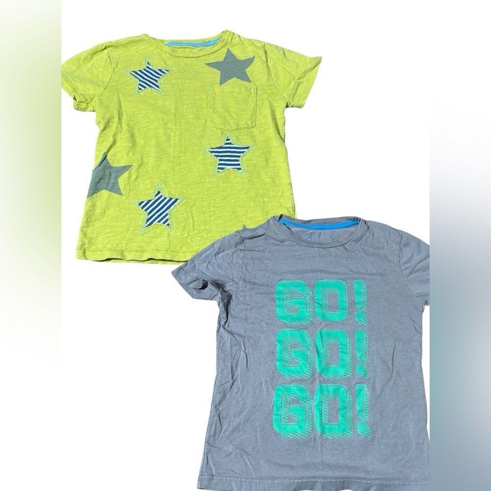Mini Boden boys 7-8 year shirts 100% cotton stars and go go go sustainable